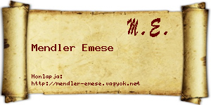 Mendler Emese névjegykártya